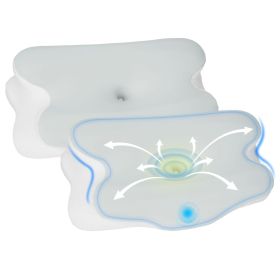 1Pc Orthopedic Memory Foam Pillow With Cooling Case Neck Support Pillow With Machine Washable Case For Side Back Stomach Sleepers (Option: 2Pcs)