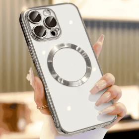 For 14 13 12 11 Pro Max Case Mag Safe Magnetic Camera Lens Cover (Option: Silver-IPhone12)