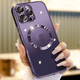For 14 13 12 11 Pro Max Case Mag Safe Magnetic Camera Lens Cover (Option: Purple-IPhone13Pro)
