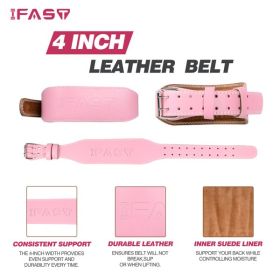 L Size Weightlifting Belt, Leather Weightlifting Belt With 4-inch Padded Waist Support, Suitable For Weightlifting, Cross Training, And Squat Pra (Option: L)