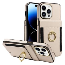 Flexible Ring Camera Phone Case (Color: Beige)